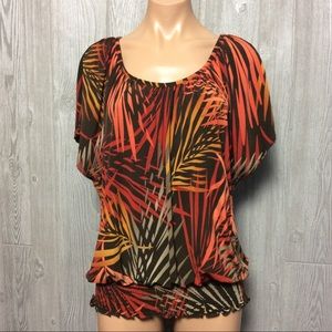 Apt. 9 Women's Vibrant Palm Print Blouse